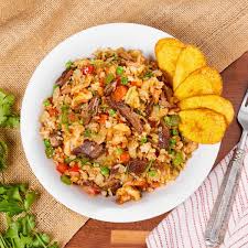 Chinese Fried Rice, plantain, and Beef 